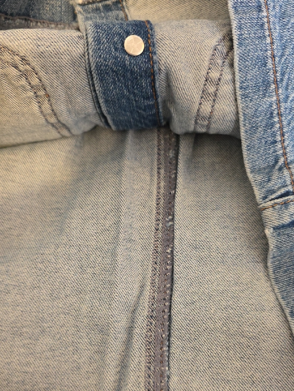 TRF Zara Light Blue Button-Front Denim Mini Skirt S - Picture 5 of 5